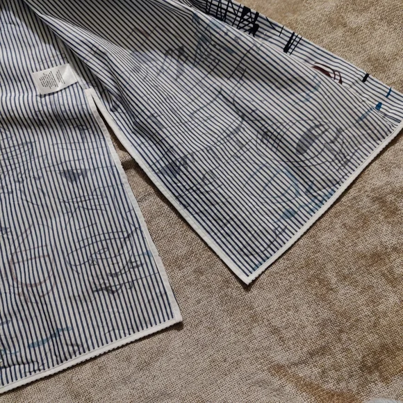 Lafayette 148 New York Plus Kehlani Striped Scenic-Print Shirt - Picture 7 of 14